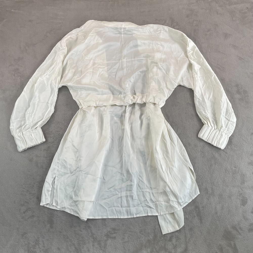 LUNYA Washable Silk Robe Women Large Tranquil White Removal Belt‎ Pockets $278 - Picture 6 of 9